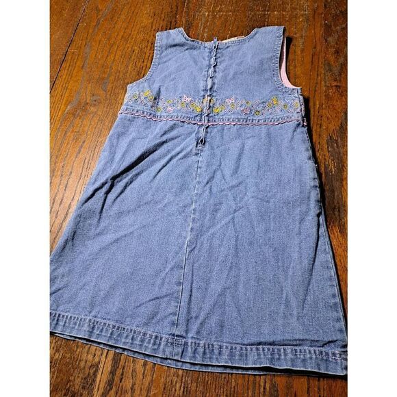 Size 7 Faded Glory Girls Club Sleeveless Light Wash Denim Summer Dress Sundress - Picture 3 of 3
